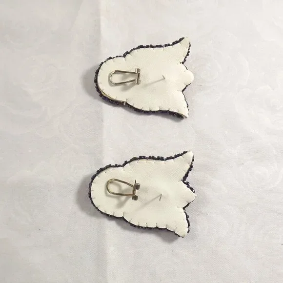 Hand Crafted Pastel Beaded Tulip Earrings - Picture 3 of 5